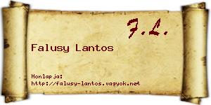 Falusy Lantos névjegykártya